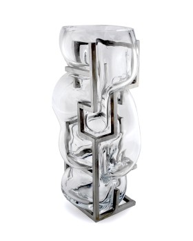 BRUTALIST - Vase en Verre Soufflé - SILVER