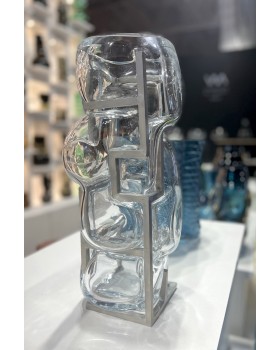BRUTALIST - Vase en Verre Soufflé - SILVER