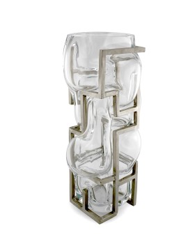 BRUTALIST - Vase en Verre Soufflé - SILVER