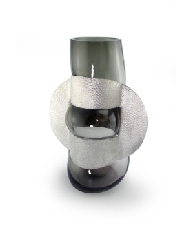 EGO -Vase en Verre Soufflé - SILVER