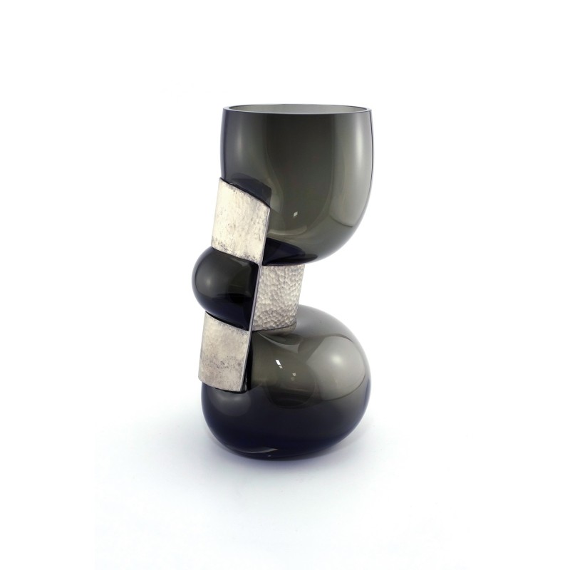 EGO -Vase en Verre Soufflé - SILVER