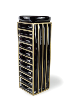 Vase STRIPE Black & Gold